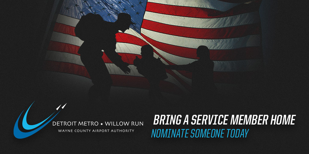 DTWeetin's tweet photo. DTW wants to bring an active member of the United States Armed Forces home! The honored service member will also be treated to a Detroit Pistons game with a VIP experience.

To nominate someone, please visit https://t.co/GBWcdlVzKF. 

#flyDTW #DetroitPistons #ArmedForces #Home https://t.co/8uxbrE0SyI