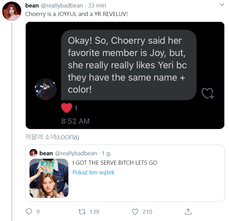 107. Choerry (LOONA) said that Joy is her bias in Red Velvet