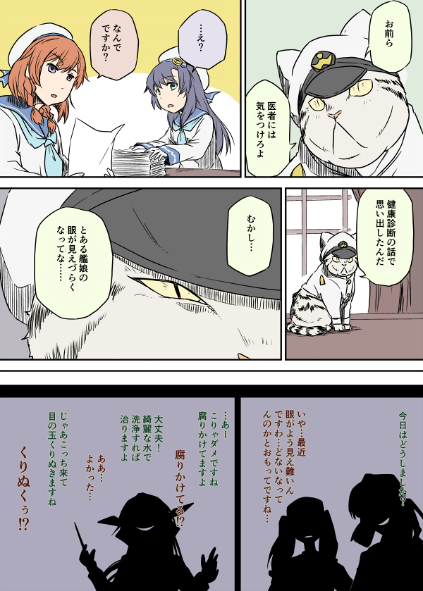 んじゃ猫の日ってことでこれを再掲しとこう!
艦これ再掲漫画『猫の目』 