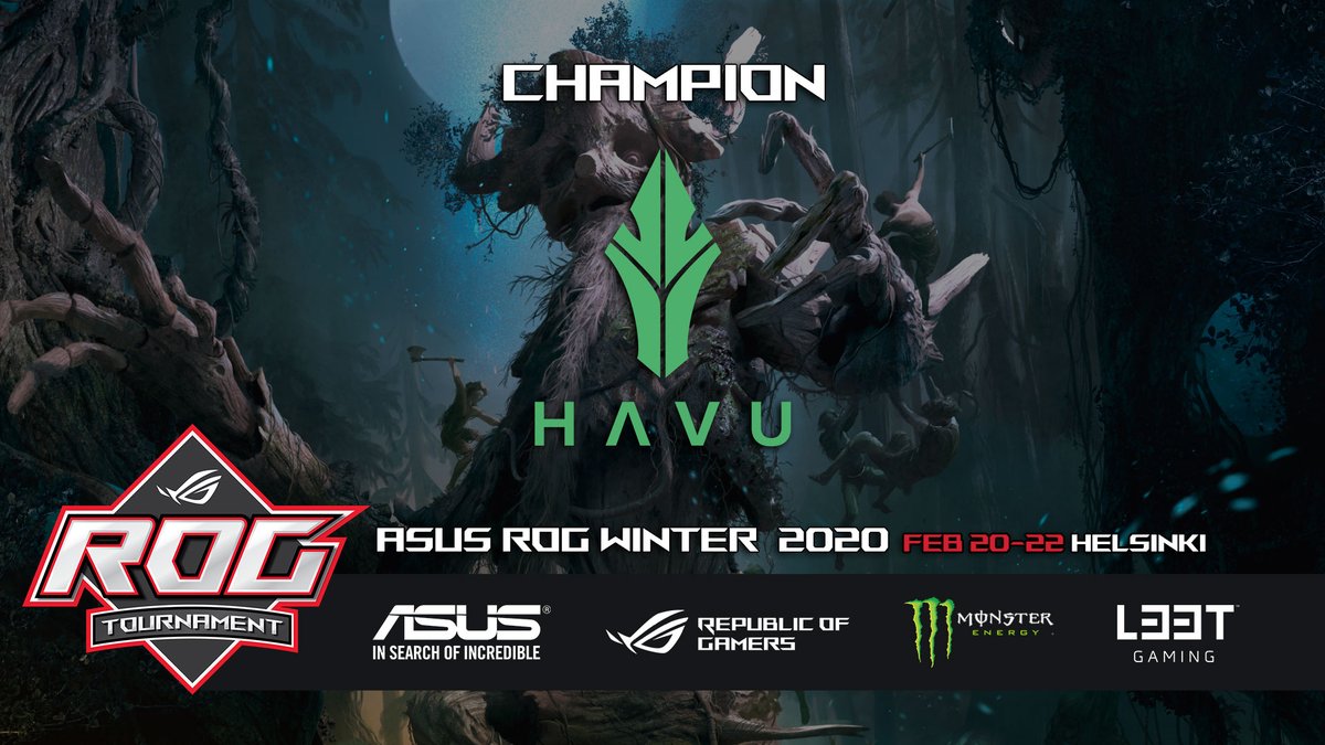 ROGtournament's tweet photo. That is it! @HAVUgaming wins ASUS ROG Winter 2020 CS:GO Tournament with 2-0 over @LDLC_OL! Congratulations @sLowiCSGO @hoodyCSGO @dotocsgo @sAwCSGO @ZOREECSGO @HAVUdisturbed! Thanks for watching everyone! #esportsfi #asmparty #asusrog https://t.co/BdrlU2OfEE