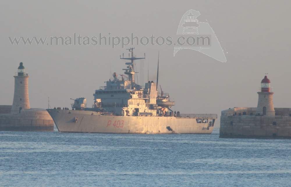 ShipsInPics's tweet photo. Thanks for the mention! Shipguru: #Marinamilitareitaliana #OPV #P403 #ITS #SPICA #entering #GrandHarbour, #Malta - 14.02.2020 - https://t.co/mHD2qaFt3w ShipsInPics worldshipsoc ItalianNavy warshipworld WarshipPorn WarshipsIFR WarshipCam https://t.co/G3ipr1f8Vq