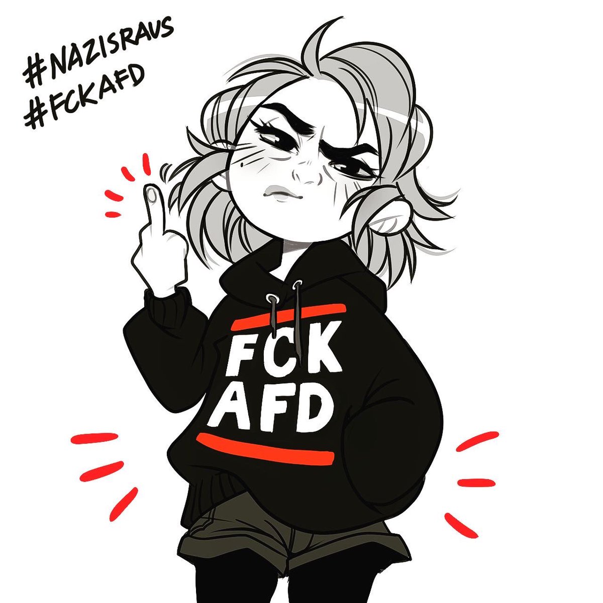 Zwitschereva's tweet photo. Sorry. I can’t be silent about this anymore. This is a political statement  to all the racist, homophobic, fascist and sexist idiots out there. #nazisraus #fckafd #fcknazis #hanau #ootd https://t.co/CuO6GBSNwQ