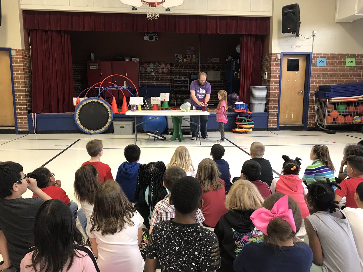 Ms_Sickle2's tweet photo. Yesterday @ScienceCityKC came to teach us about force and motion. There were a variety of fun and engaging experiments to deepen our understanding! https://t.co/brDXPRxS1c