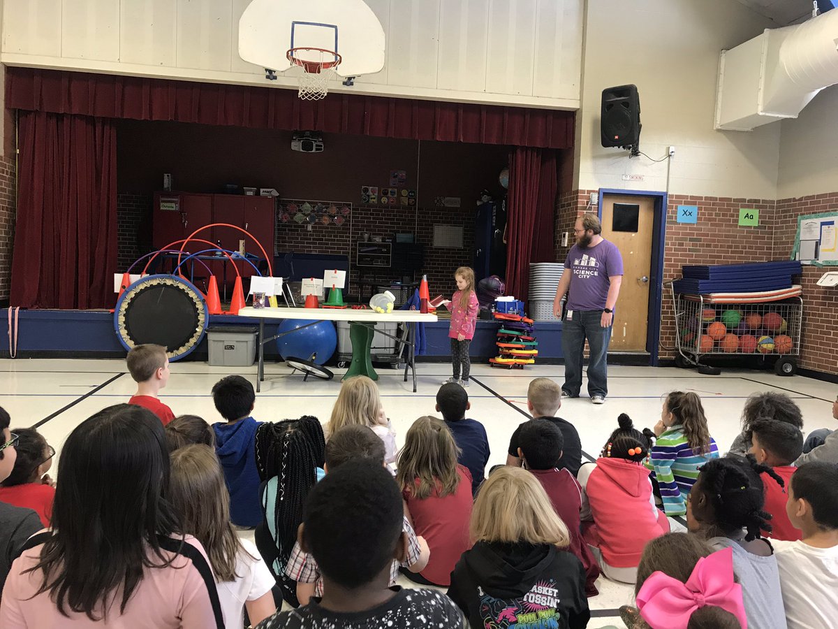 Ms_Sickle2's tweet photo. Yesterday @ScienceCityKC came to teach us about force and motion. There were a variety of fun and engaging experiments to deepen our understanding! https://t.co/brDXPRxS1c