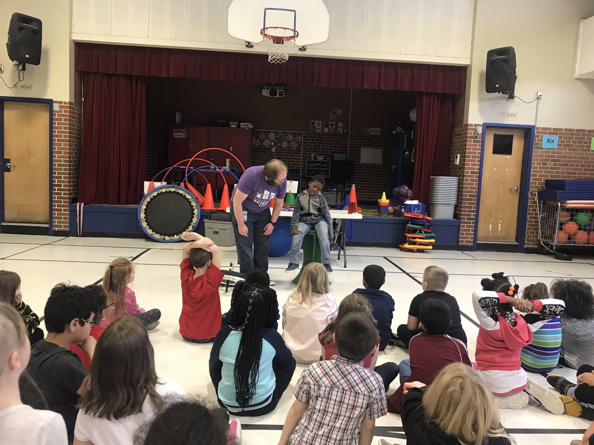 Ms_Sickle2's tweet photo. Yesterday @ScienceCityKC came to teach us about force and motion. There were a variety of fun and engaging experiments to deepen our understanding! https://t.co/brDXPRxS1c