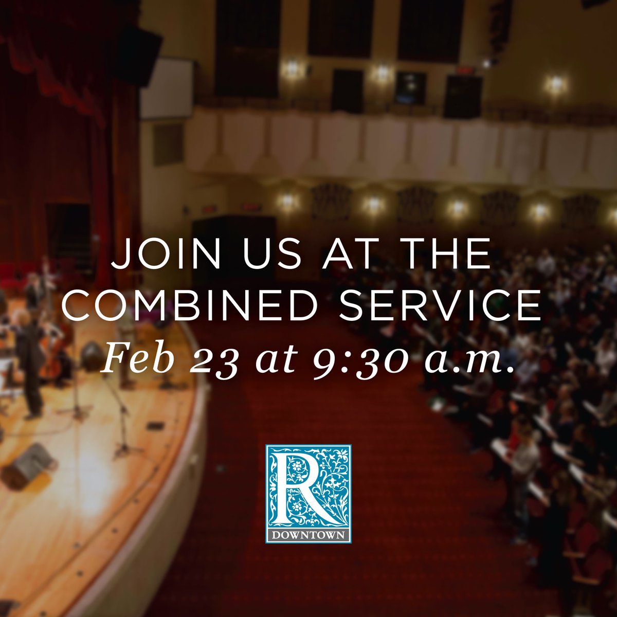 REMINDER! We have a joint 9:30 a.m. service tomorrow. Our 5 p.m. service is canceled, so we hope to see you at 9:30 a.m.!