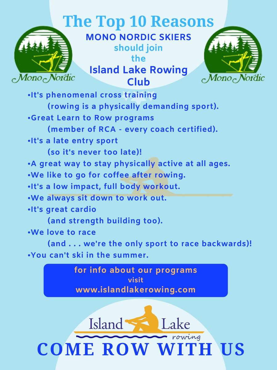 IslandLakeRC's tweet photo. Huge ShoutOut and Thanks to @MonoNordic for letting us be their guests this am for our #CoastToCoast2020 #IndoorRowingDay #RowTheWave. Beautiful morning for a ski or an erg. When the ice melts, #ComeRowWithUs @IslandLakeRC. #RowOn πππ https://t.co/9Wzj6obq5T