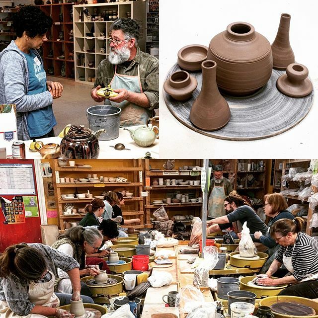 Tea Party Workshop with @dan_finnegan_pottery is in full swing!  Awesome to see all the learning and fun everyone is having!!! #libertytownartsworkshop #libertytownarts #ceramics #pottery #teapot #teapots #lovefxbg
