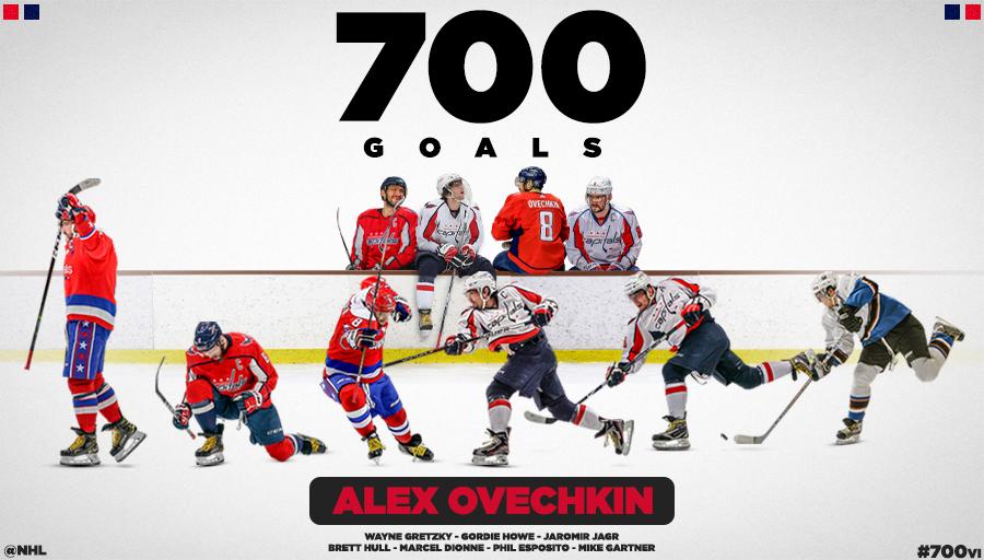 NHL's tweet photo. 7️⃣0️⃣0️⃣ GOALS FOR ALEX OVECHKIN (@ovi8)‼️

He's the 8th player in NHL history to reach the mark. https://t.co/9XIu7RrwoV
