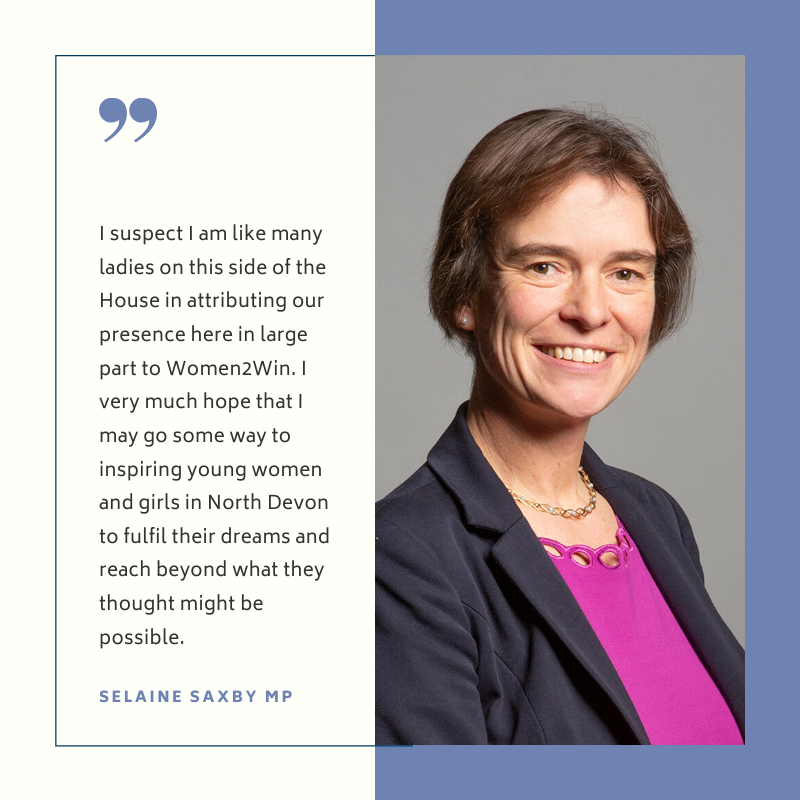 Women2Win's tweet photo. “I suspect I am like many ladies on this side of the House in attributing our presence here in large part to Women2Win.”
Thanks to @SelaineSaxby for mentioning our work in your maiden speech! 🙏🏻 #Women2Win #femaleMP #askhertostand https://t.co/zpGzpqqeiP
