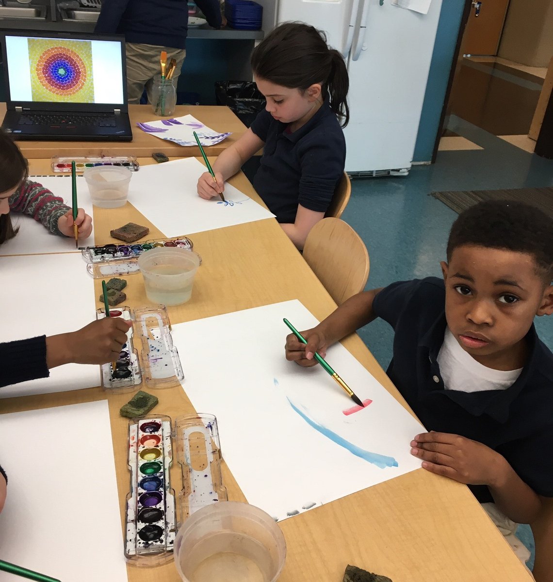 Art teacher Liza Martin has been featuring the work of African American artists. This week students studied the colorful work of Alma Thomas and completed their own pieces in watercolor. <a href="/Hartford_Public/">Hartford Public Schools</a>