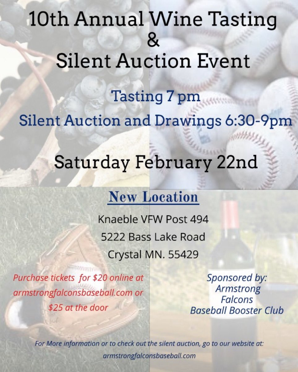 jsnyder48's tweet photo. Join us for some great raffle/silent auction items and delicious wine! 😋🍷 https://t.co/53hNkdWgW7