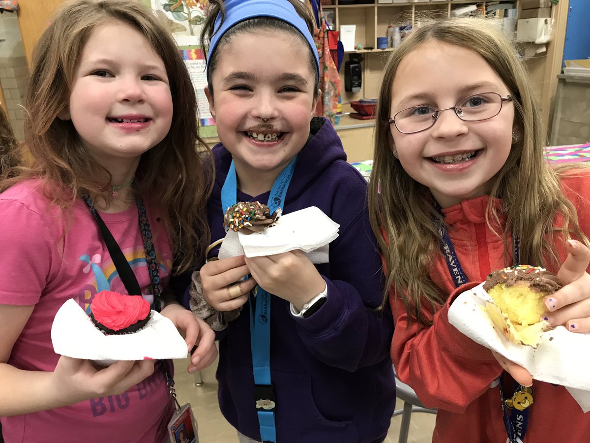Fourth grade art “opening” sharing our still life dessert paintings with some tasty treats!