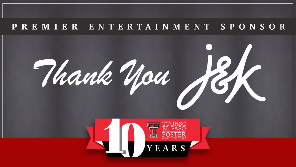 TTHealthElPaso's tweet photo. Thank you J&amp;K Presents for being our premier entertainment sponsor for the #FosterSchoolOfMedicine’s 10-year anniversary celebration! We are excited to have the best entertainment kick off our event with an enjoyable cocktail hour and great music all night!

#Foster10 #TTUHSCEP https://t.co/Y1NuXUiziV