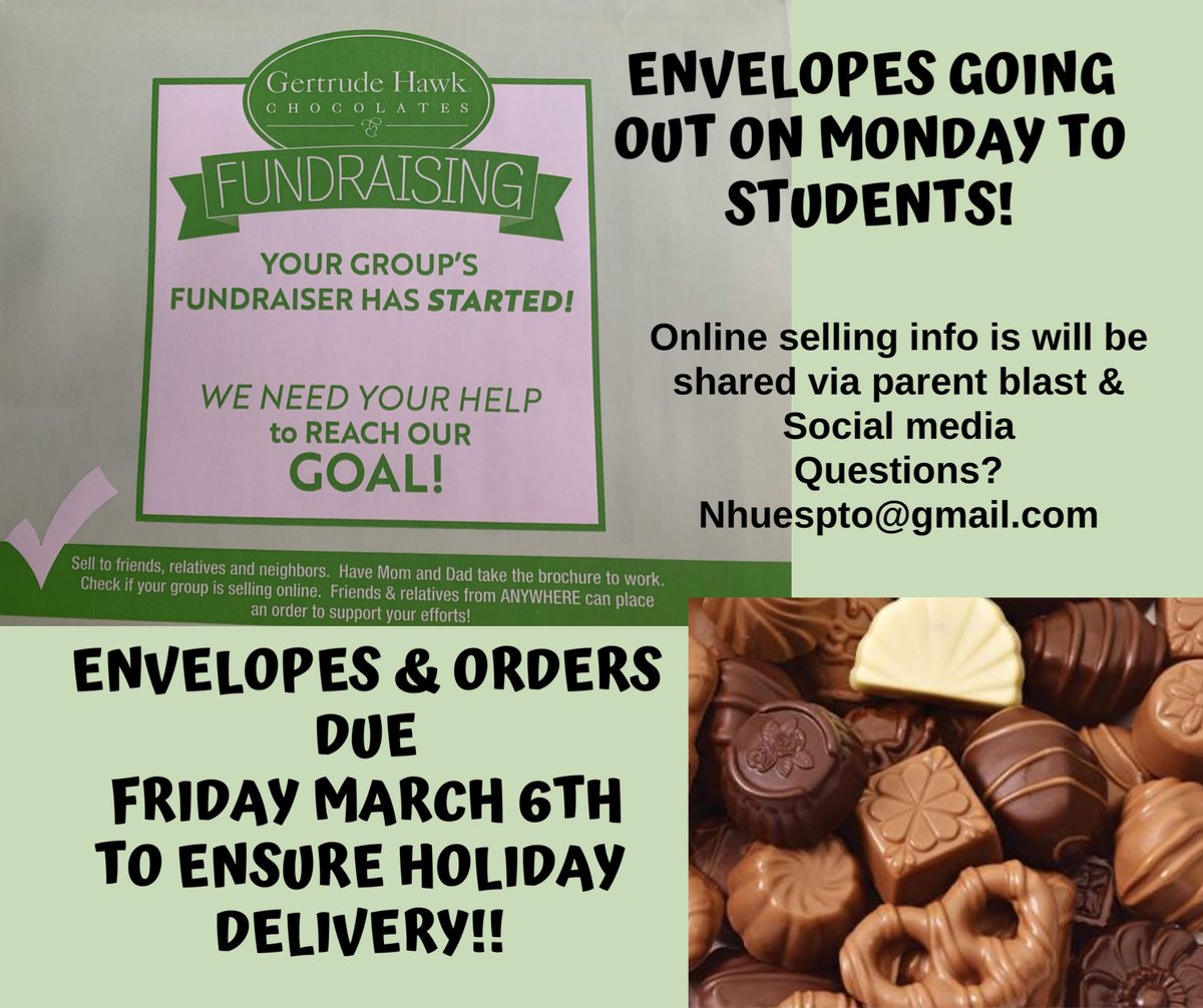 NH UES PTO (@nhuespto) on Twitter photo Spring Chocolate 🍫 Fundraiser starts Monday! Orders due Friday March 6th to ensure holiday delivery 📦
#teamues <a href="/TEACHERCOACHZ/">Ray Ray Zirilli</a> @MissAnthes @B127musings @MsSandoval227 <a href="/helenpaynehp/">Helen Payne</a> <a href="/NHTSCHOOLS/">North Hanover Schools</a> <a href="/jalvarez_jimmy/">Jimmy Alvarez</a> <a href="/Miss_Clancy_/">Tara Clancy</a> <a href="/DebbyDwilson/">Debby Wilson</a> <a href="/TaylorUESgrade5/">Lisa Taylor</a> Spring Chocolate 🍫 Fundraiser starts Monday! Orders due Friday March 6th to ensure holiday delivery 📦
#teamues <a href="/TEACHERCOACHZ/">Ray Ray Zirilli</a> @MissAnthes @B127musings @MsSandoval227 <a href="/helenpaynehp/">Helen Payne</a> <a href="/NHTSCHOOLS/">North Hanover Schools</a> <a href="/jalvarez_jimmy/">Jimmy Alvarez</a> <a href="/Miss_Clancy_/">Tara Clancy</a> <a href="/DebbyDwilson/">Debby Wilson</a> <a href="/TaylorUESgrade5/">Lisa Taylor</a>