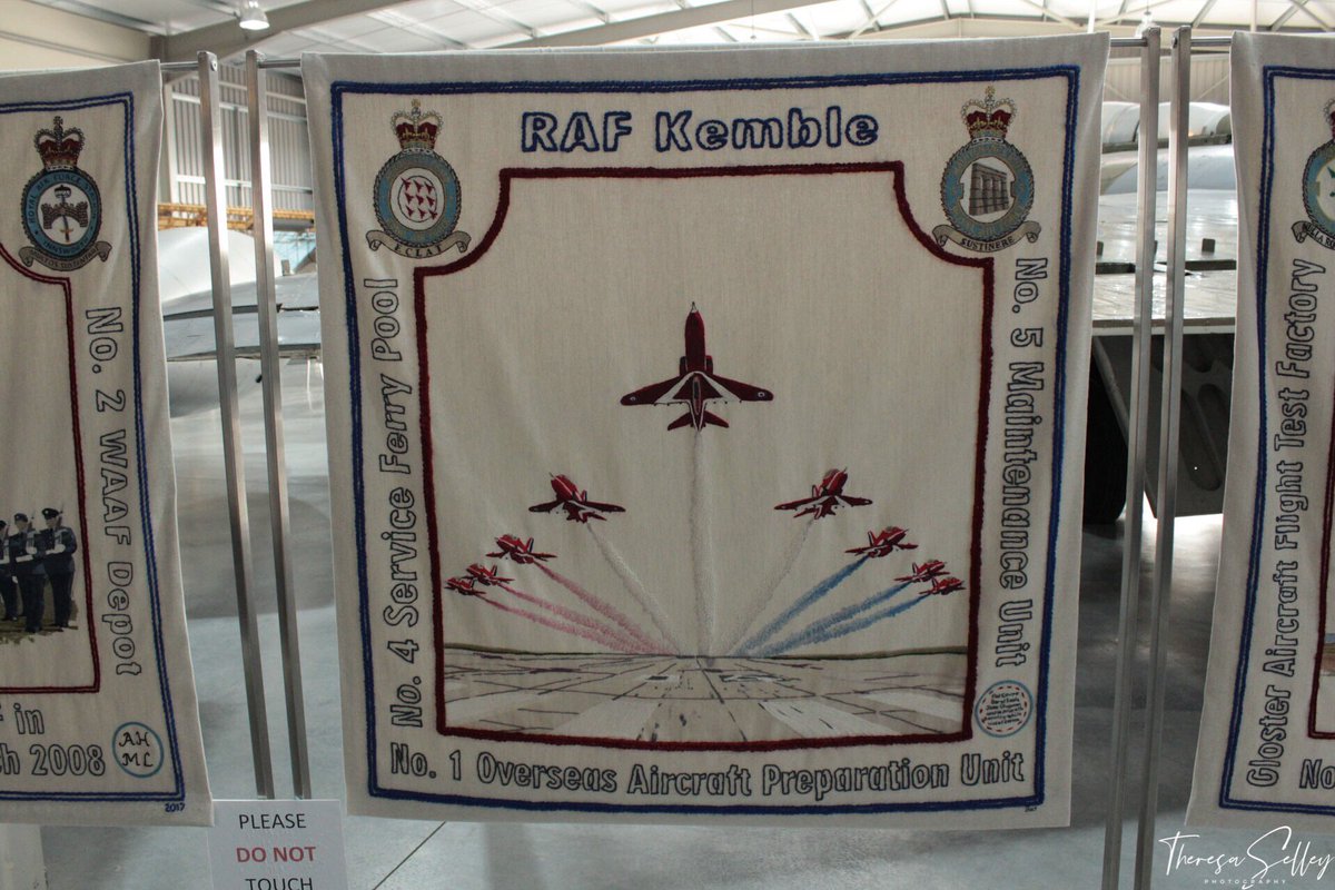 Sasta24's tweet image. Love these embroidered squares we saw today at the jet age museum this one was my favourite 🤗 #rafkemble #redarrows