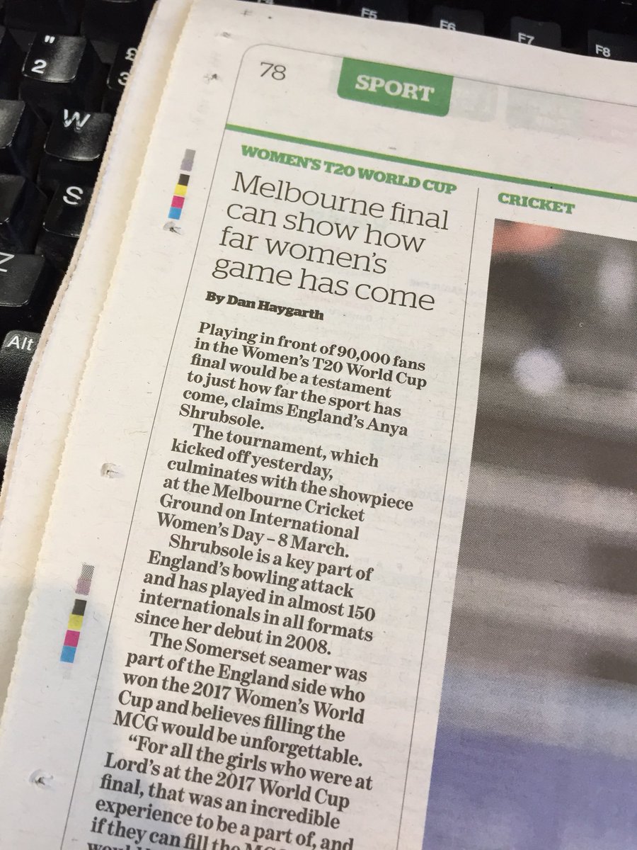 DanHaygarth1's tweet photo. My #T20WorldCup article has made its way to @theipaper’s weekend edition. 

First national paper byline - very exciting https://t.co/qNxN6iZzzw