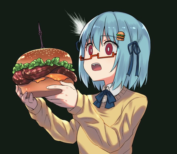 「ハンバーガー 上半身」のTwitter画像/イラスト(古い順)