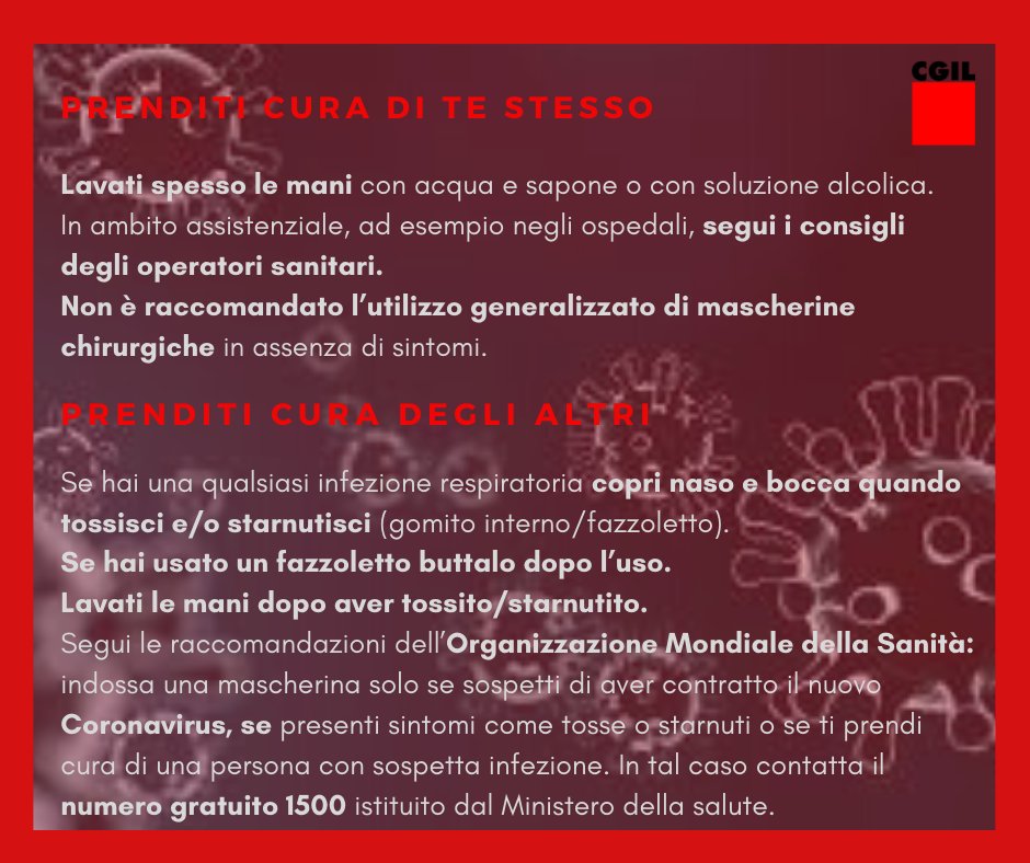cgilnazionale's tweet photo. #coronarvirusitalia @rossdettori, segretaria @cgilnazionale: "Siamo in stretto contatto con @MinisteroSalute per tutelare  lavoratori e lavoratrici anche in questa circostanza. Un grazie particolare va a donne e uomini della sanità per il loro impegno. #CiCuriamoDiVoi" https://t.co/j8OE18JcdR