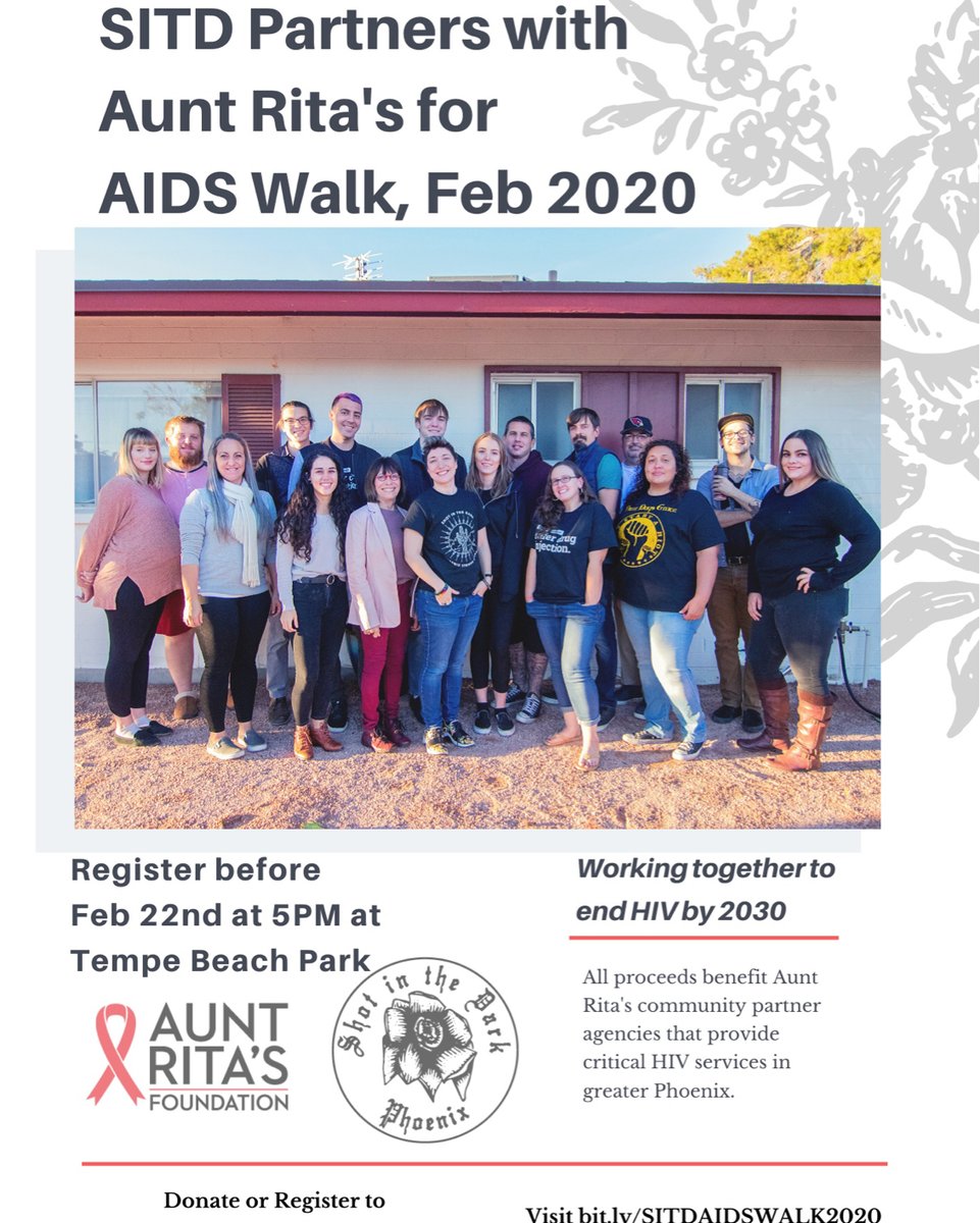 sitdaz's tweet photo. Today’s the day! Come see us for this year’s AIDS Walk, working together to effectively end HIV by 2030. This year’s AIDS Walk is TODAY, on Sat, Feb 22nd at 5PM at Tempe Beach Park, register or donate to join our SITD Team at https://t.co/zLP0D743WN https://t.co/11dVTbh1yv