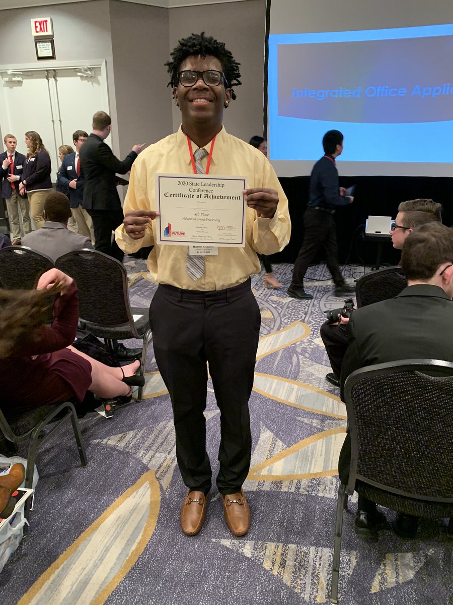 MrsHensonTHS's tweet photo. Another national qualifier! Raylio Jackson - 4th place in Advanced Word Processing #THSBPA #turner202strong https://t.co/0wAfG1OtwM