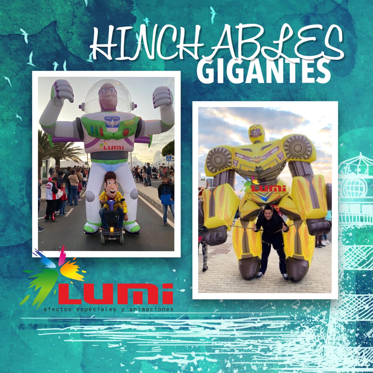 lumiefectos's tweet photo. “Nuevos” HINCHABLES GIGANTES, para desfiles y animaciones con Lumi efectos especiales y animaciones #lumi #efectos #especiales #animaciones #lanzarote #navidad #nieve #personajes #disfraces #disney #confeti #chispas #humo #coso #carnaval https://t.co/mpQHArXOqt