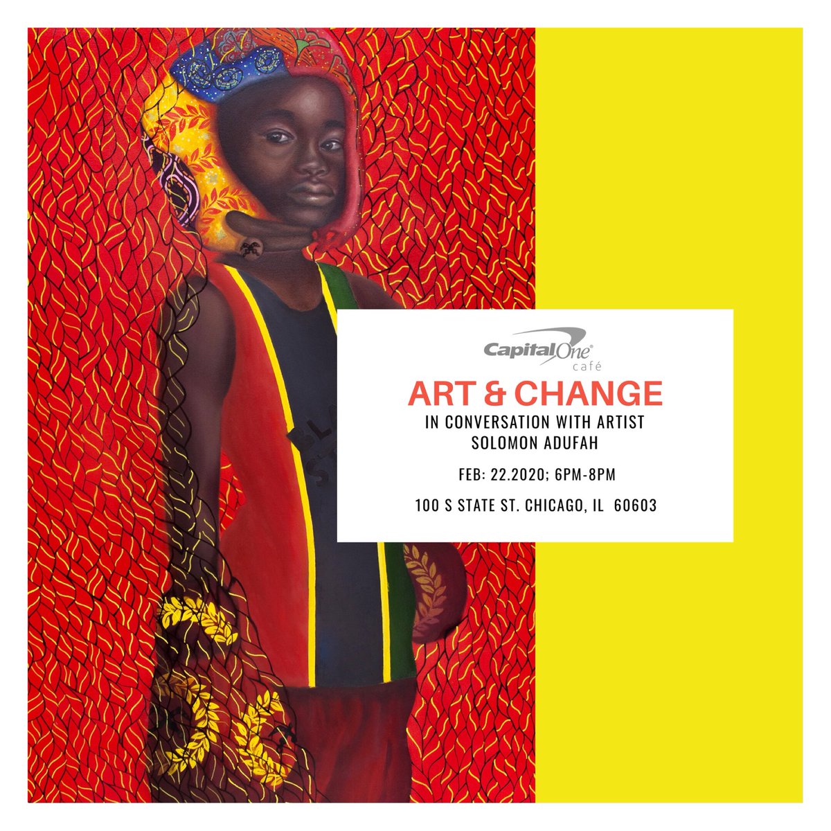 We are excited about <a href="/solomonadufah/">Solomon Adufah</a> conversation at <a href="/CapitalOneCafe/">Capital One Café</a> for Art &amp; Change. #melloedrama #BlackHistoryMonth