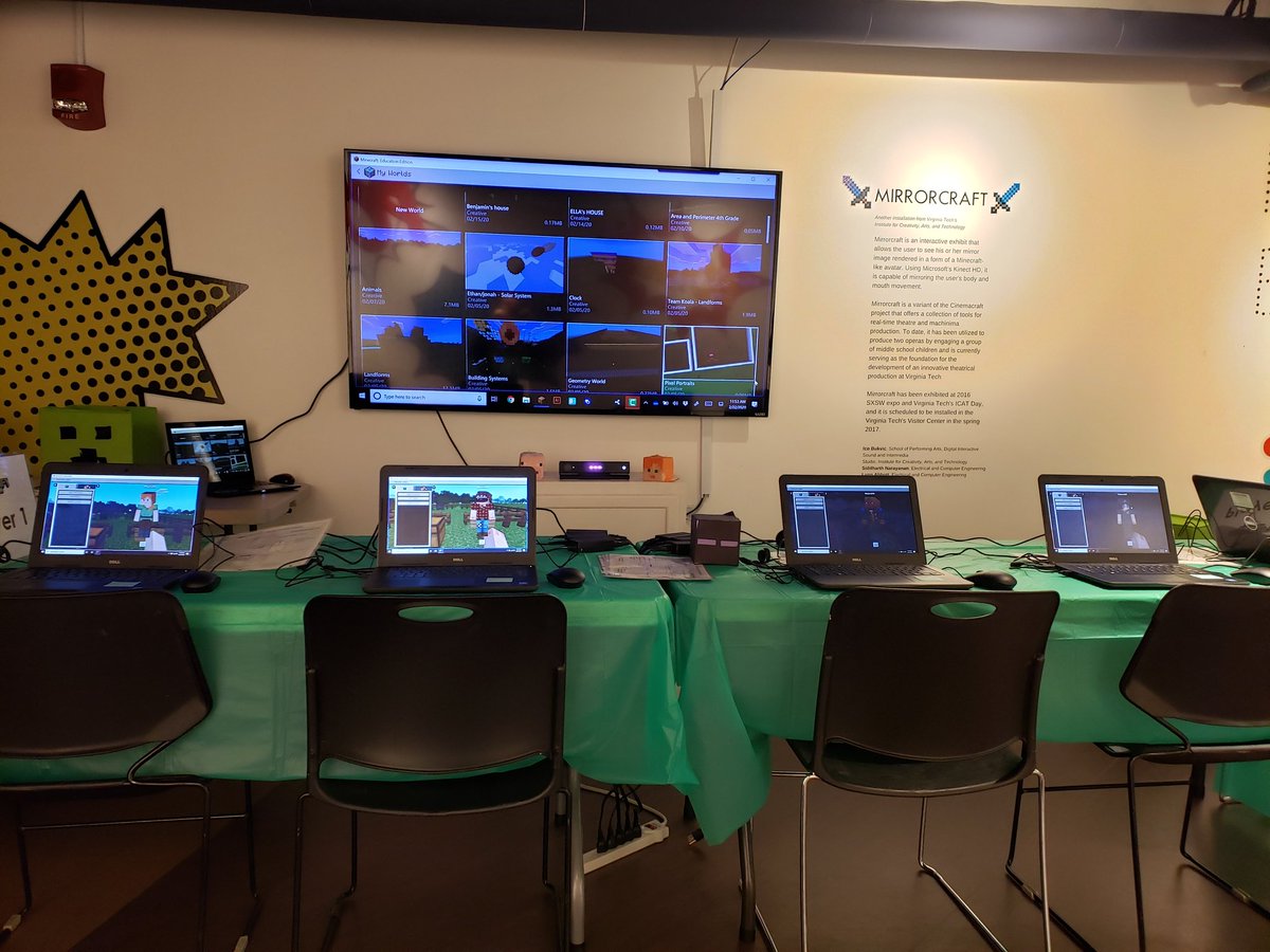 We are all set up <a href="/NokeMakerFaire/">Roanoke Maker Faire</a> and can't wait to start our first MinecraftEDU challenge at 1:00 PM. Sign up at the registration desk for a spot at 1:00, 1:30, 2:00, 2:30, 3:00, or 3:30. Spots are limited so hurry and sign up! #NokeMakerFaire2020 #makerfaire <a href="/PlayCraftLearn/">Minecraft Education</a>