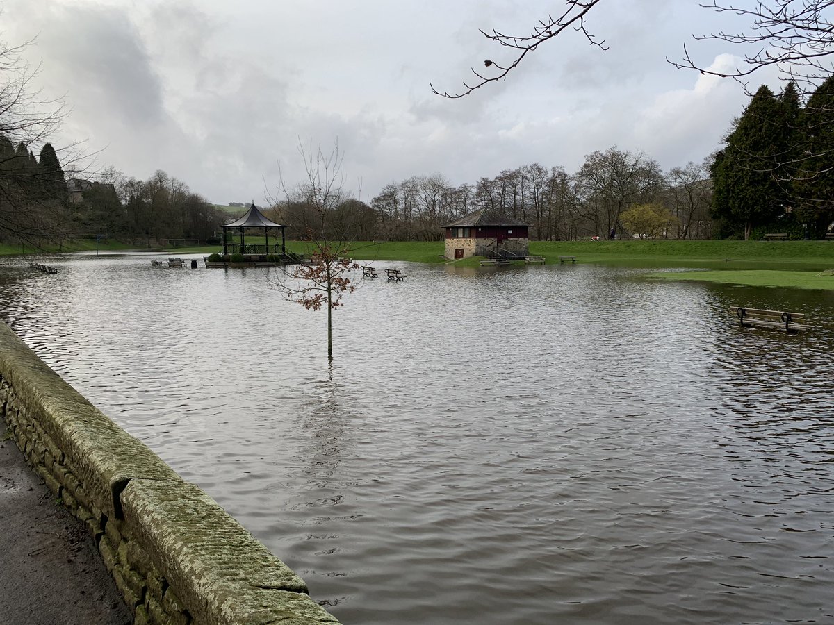 RagingKileak's tweet photo. If anyone was wondering why we were inside at #softplayhell today then here’s why. Pateley Bridge is under water. Boris’s cronies won’t provide any flood suppprt because it’s the “wrong kind of flooding.” Meanwhile he’s chilling at his estate with no interest in normal people. https://t.co/2OD7LFAZMK