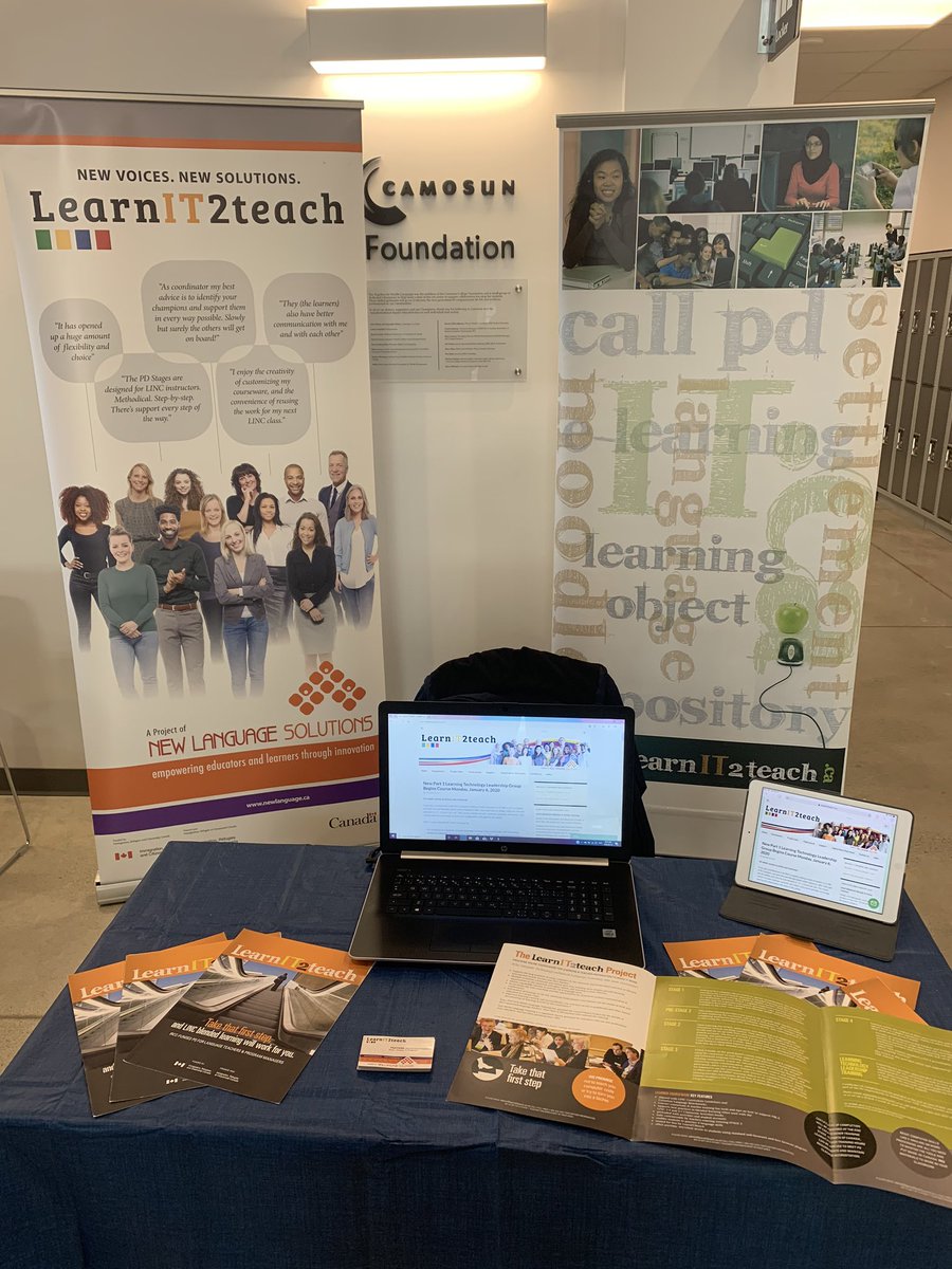 PaulCarterVan's tweet photo. Come by to talk #OnlineLearning, #BlendedLearning, #EduLINC, #EdTech, and all things @LearnIT2Teach at @bcteal Vancouver Island Regional Conference today! Come by our table to chat! #BCTEAL https://t.co/fXBnL0mC5q… https://t.co/QLEYvDNtDj