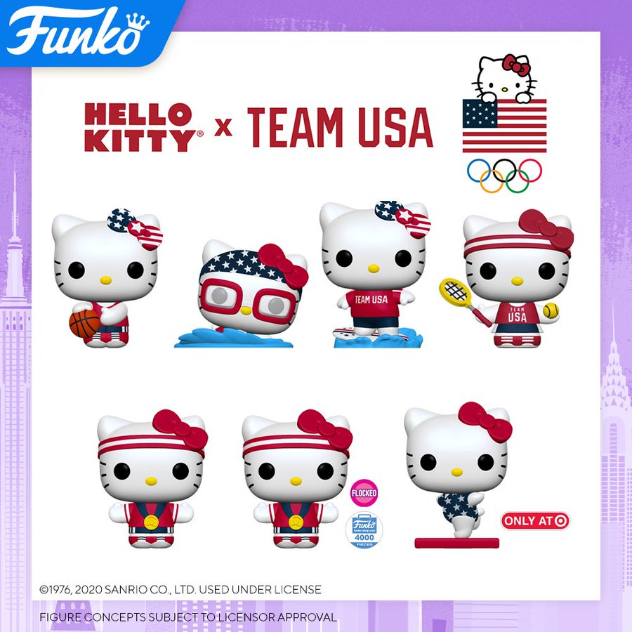 2020 Summer Olympics Team USA Hello Kitty Magnet Officially Licensed on Backer Card 