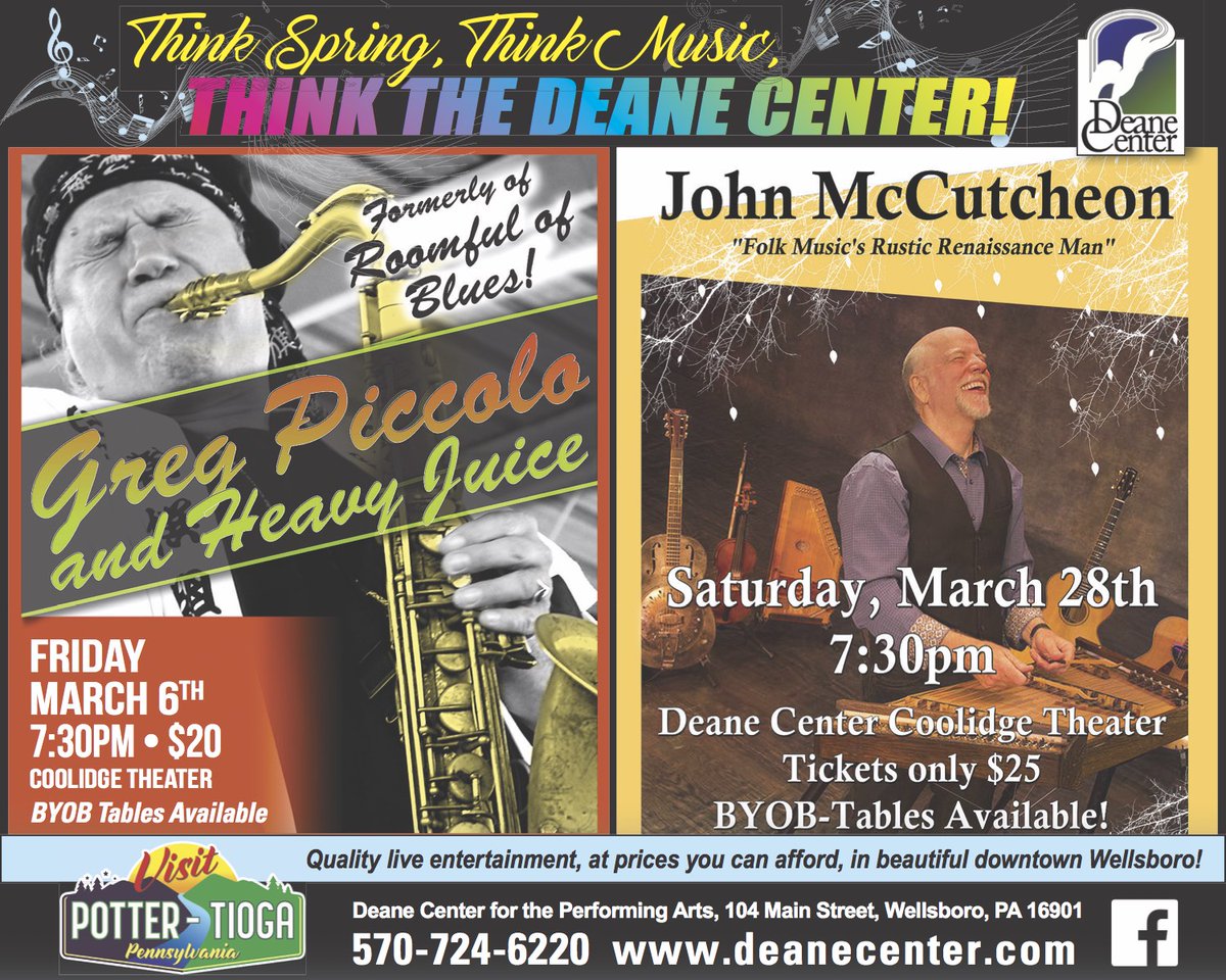 deane_center's tweet photo. Two great shows coming up in March! https://t.co/k9rDCmCoIw