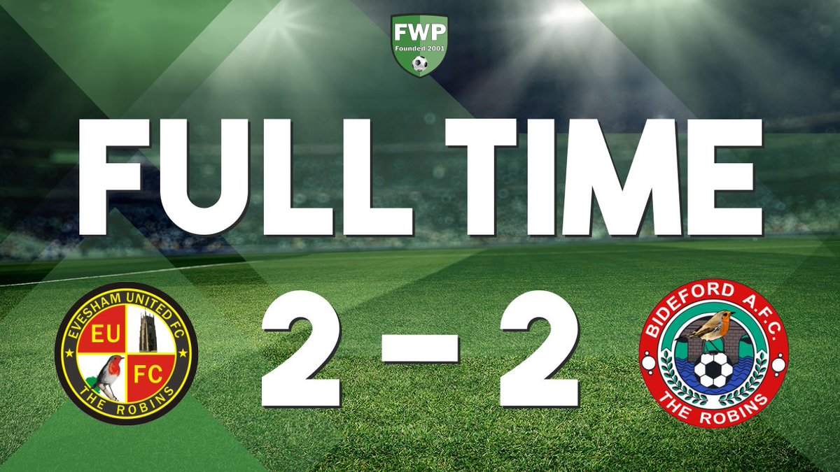 FWPBideford's tweet photo. FULL-TIME: Evesham United 2-2 @FWPBideford https://t.co/9aRqgTi1Qq https://t.co/WAUFg98JQB