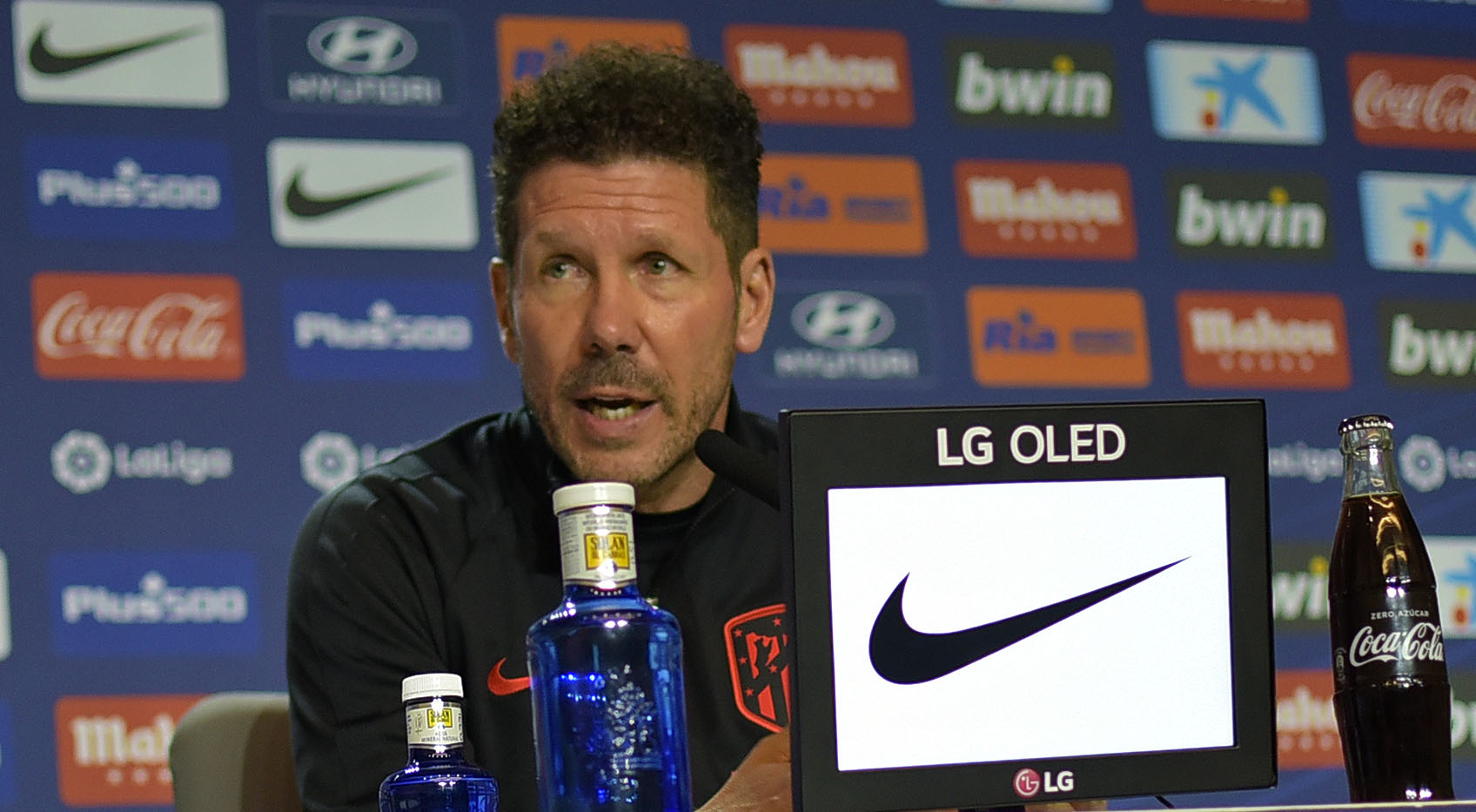 Simeone, este sábado en sala de prensa (Foto: ATM).