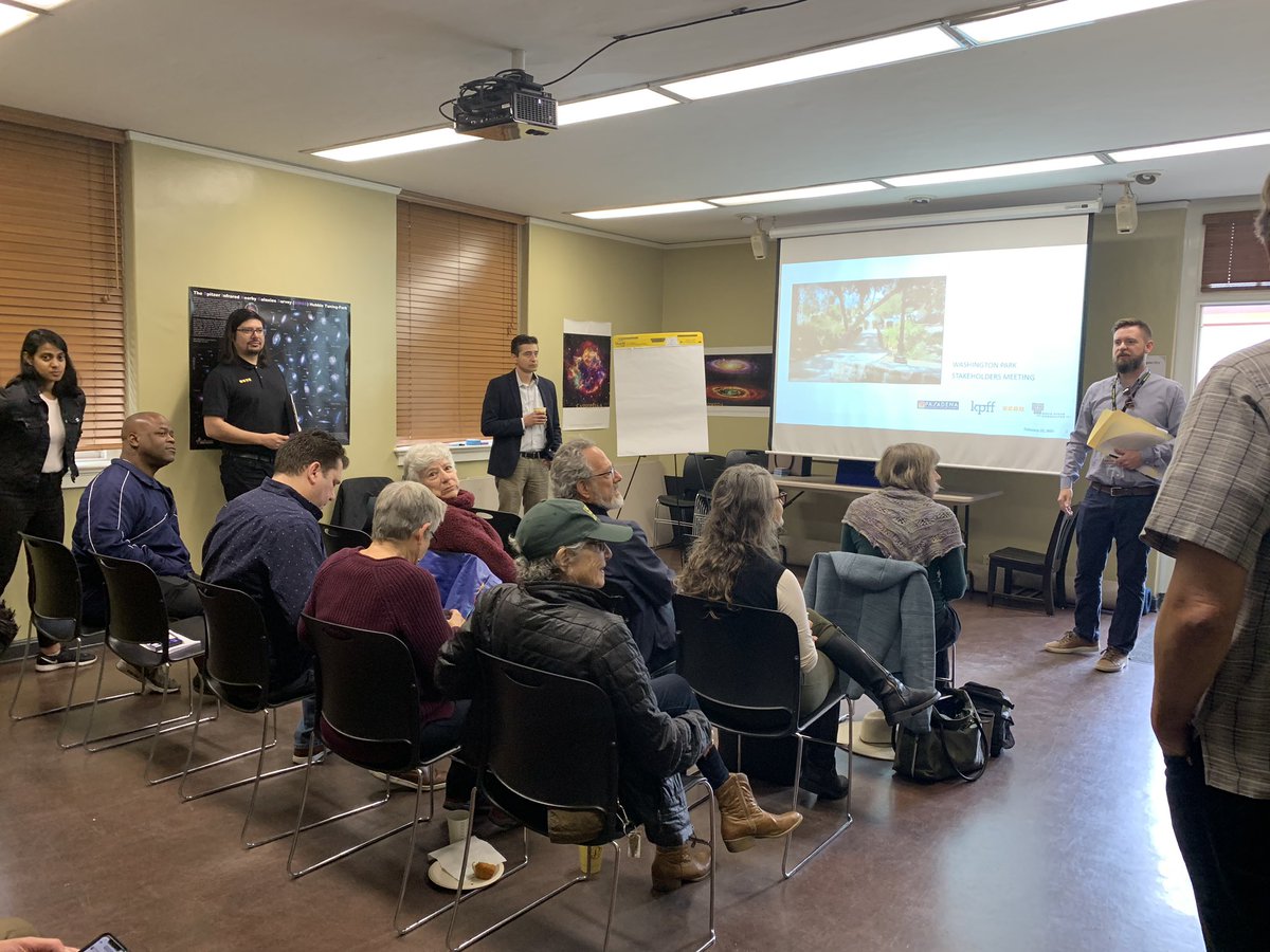 Happening bright and early on a Saturday morning: Discussing the vision for a community house at our Washington Park w/neighbors, <a href="/PasadenaGov/">City of Pasadena</a> Public Works staff and consultant team. <a href="/WashSQPasadena/">Washington Square</a>