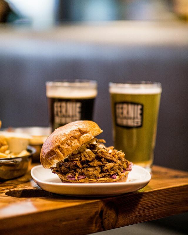 SpudShackca's tweet photo. The weekend is finally here! Time for some Yummy Food and Drinks! 
Featured here is our Memphis Pulled Pork Sandwich, paired with Beers from our friends @ferniebrewingco
.
.
.
#TGIF #Beer #PulledPork #Sandwich #SpudShack #Restaurant #Menu #Instafood #Foo… https://t.co/hqHzYnIJio https://t.co/XYfN5MNvBe
