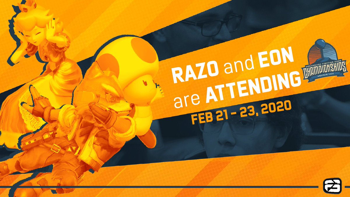 Bracket for smash ultimate singles at Dream Hack Anaheim starts today and we'll be having both Eon &amp; Razo in attendance!
Let's show the boys in gold our support💛 #FlyFam