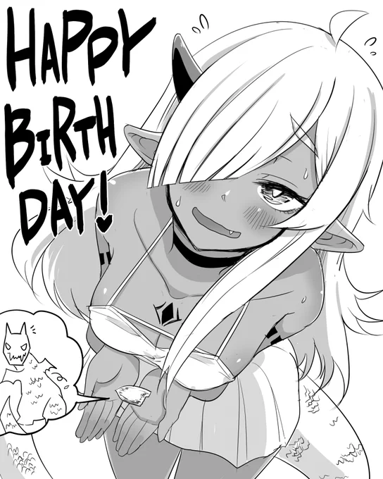 @yakitomahawk うはは2日も遅くなりましたがお誕生日おめでとシャス!
プレゼントできるものが無さ過ぎて自分の鱗をあげようとするムムさんを描きました!
#300年封印されし邪龍ちゃんと友達になりました 