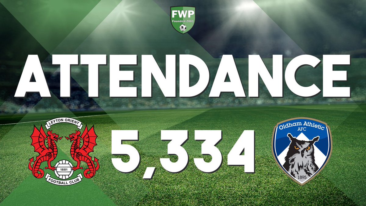 FWPLeytonOrient's tweet photo. ATTENDANCE: @FWPLeytonOrient v @FWPOldham - 5,334 https://t.co/t2ES78Gssu https://t.co/g3mlTbblsb