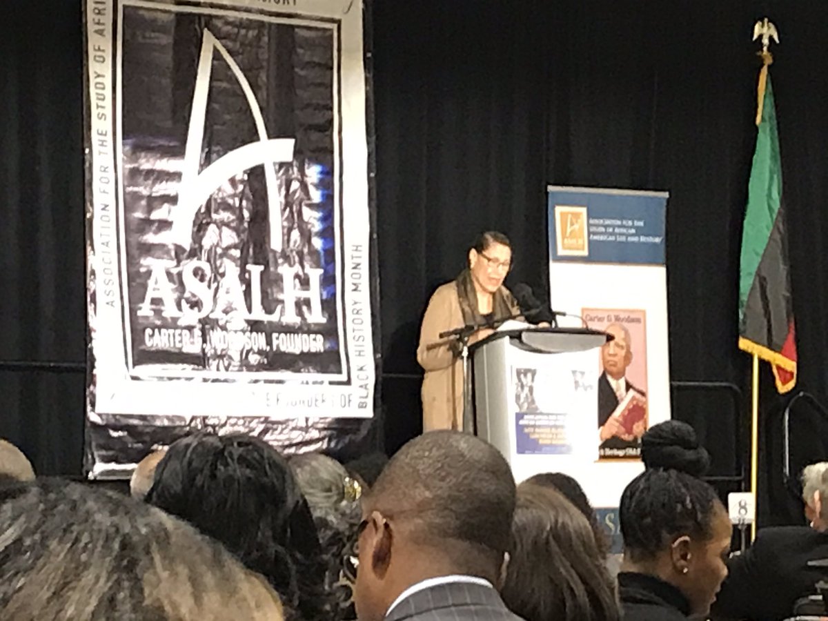 Our friend, Dr. Evelyn Higginbotham, chair of Harvard’s History Dept, praises Dr. Carter G. Woodson at the annual luncheon of the Association for the Study of African American Life and History (founded by Huntington’s and DC’s Carter G. Woodson) #ASALH