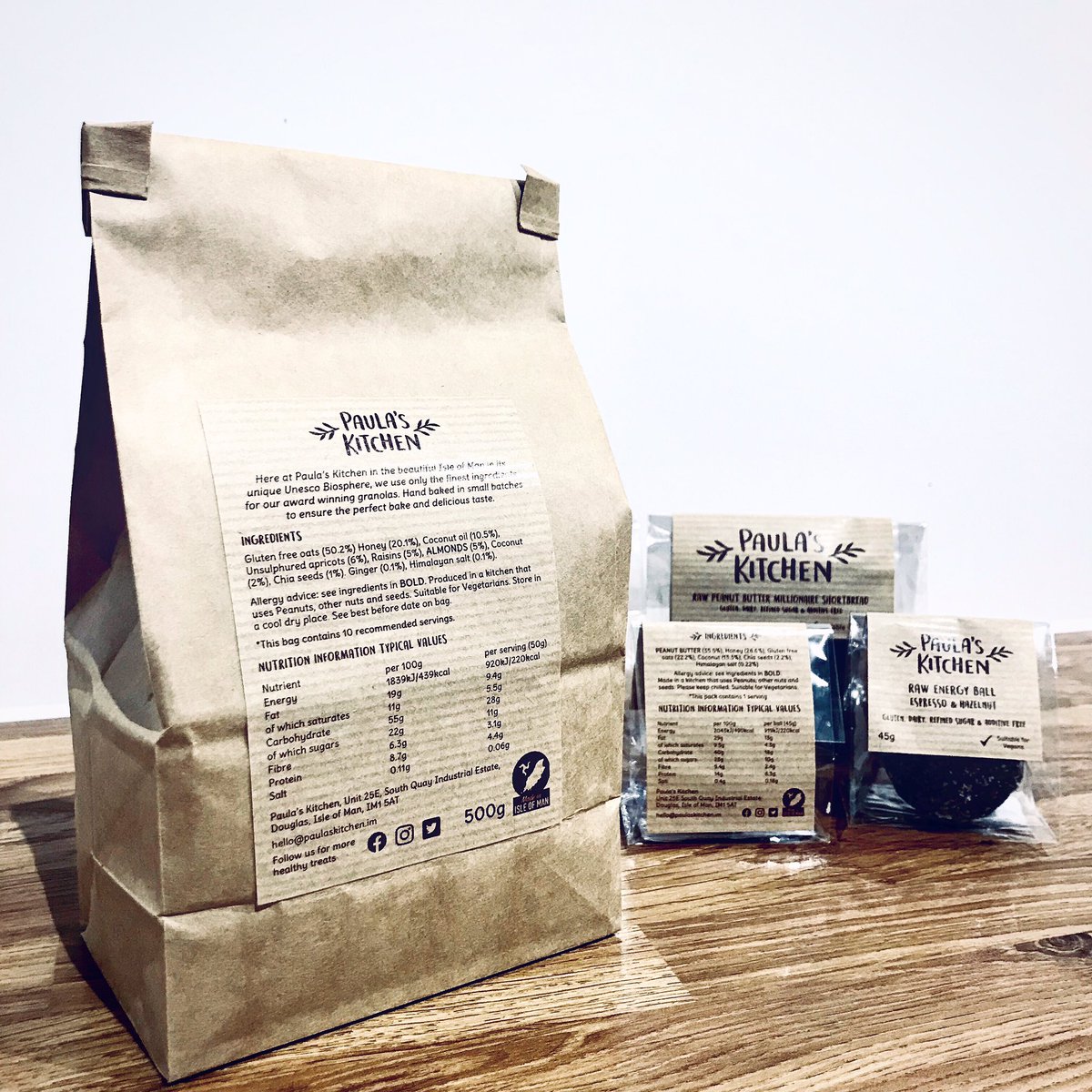 Our new labels launched on our 3rd Birthday 🥳 thanks to local businesses <a href="/NextLevelAngela/">Angela Clucas MSc SENr</a> @grosedesign 🇮🇲
#nutrition #labeldesign #healthfoods