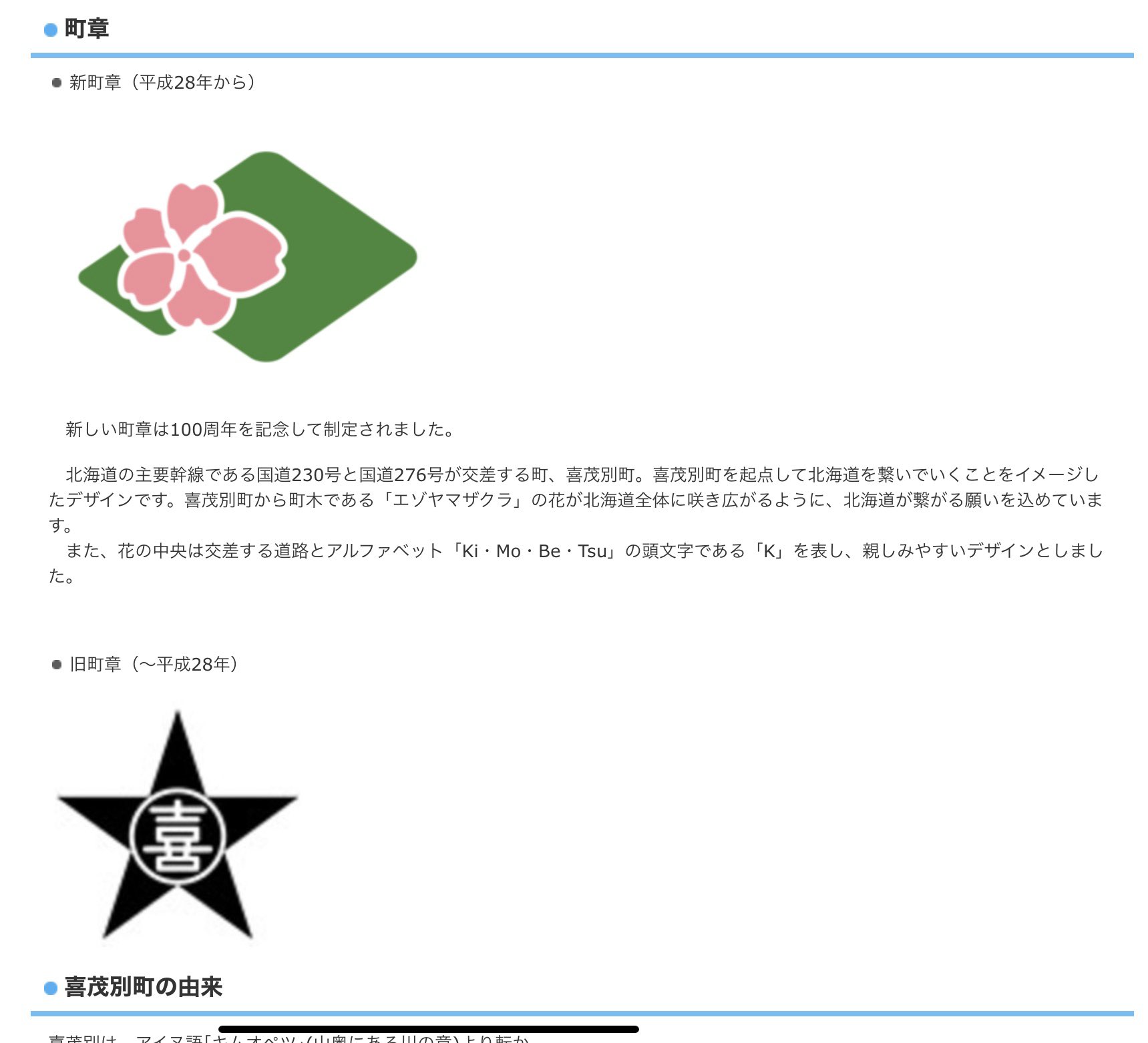 いなだむつおさ Twitterren 喜茂別町の町章がいつのまにか改定されていたことを知る 旧町章は手持ちの資料だと昭和年制定 五芒星は 道内の市町村章のデザインで北海道を表すモチーフとしてよく使われるが 新町章も北海道の地形に頭文字を置いてあり 発想は旧町章 いなだむつおさ Twitterren 喜茂別町の町章がいつのまにか改定されていたことを知る 旧町章は手持ちの資料だと昭和年制定 五芒星は 道内の市町村章のデザインで北海道を表すモチーフとしてよく使われるが 新町章も北海道の地形に頭文字を置いてあり 発想は旧町章