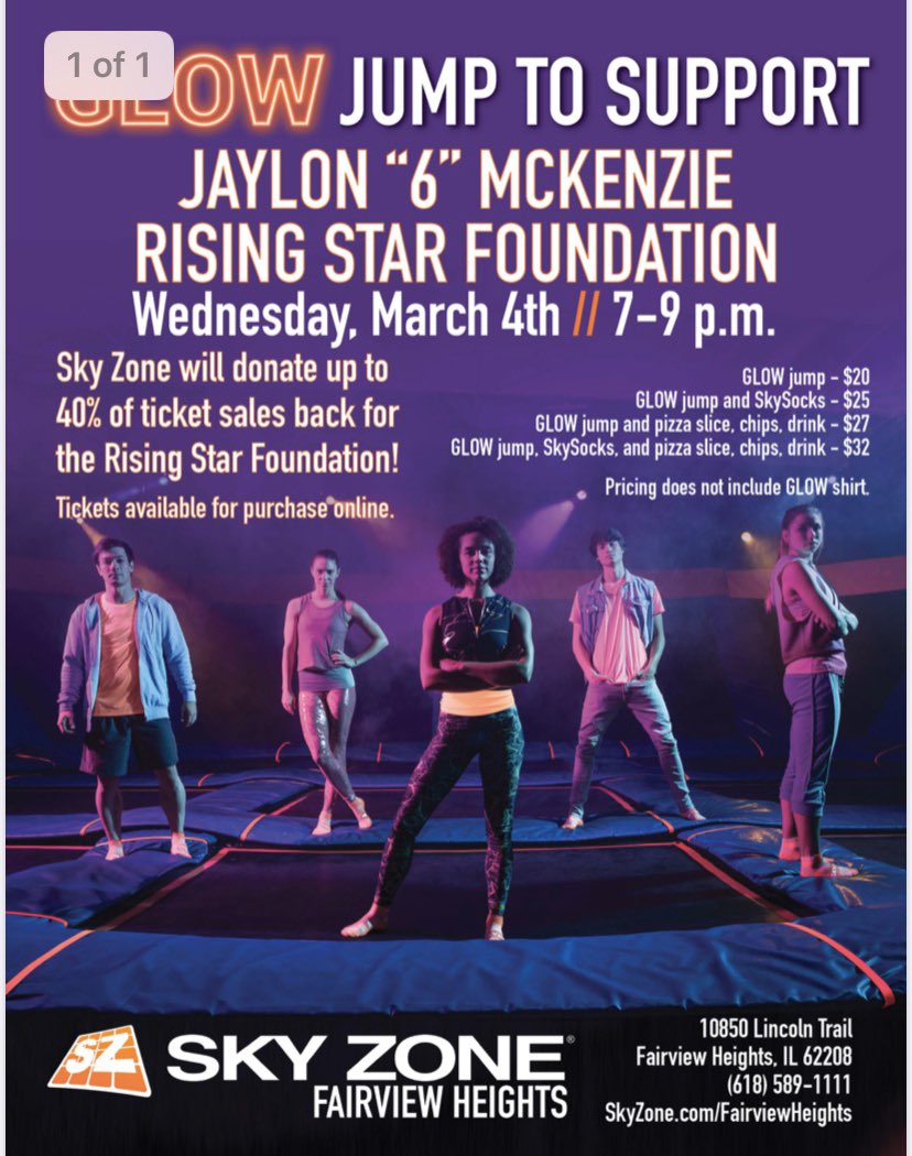 J6m Rising Star Foundation On Twitter Come Out And Support Our Glow Jump Night Tickets Can Be Purchased Online At Skyzone Prices Start 20 Also Accepting Donations Https T Co Sxjvvgofqo