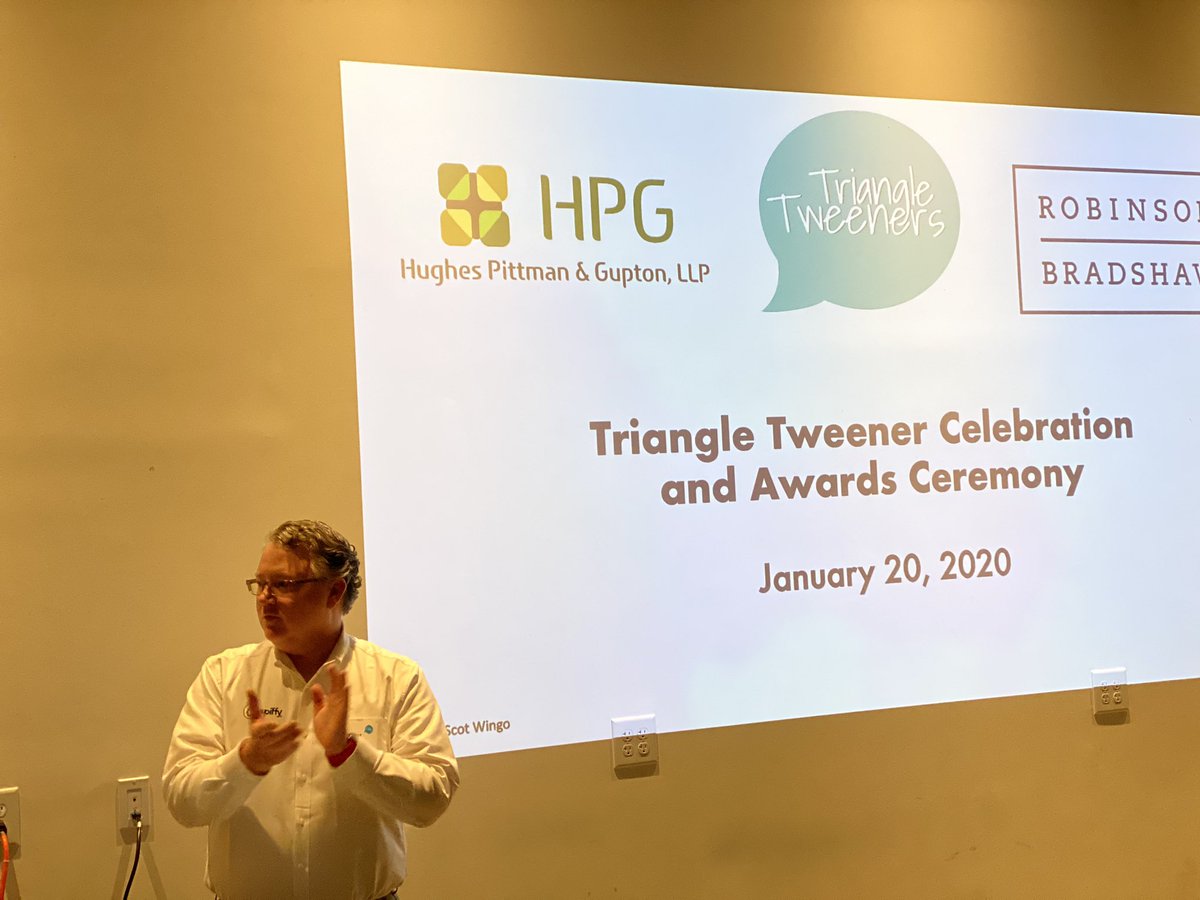 Brooks_Malone_'s tweet photo. Big belated clap to @scotwingo and his continued leadership supporting the Triangle tech community. @HPGcpas are proud to be one of the inaugural #Tweeners sponsors https://t.co/cL22rIQqeC