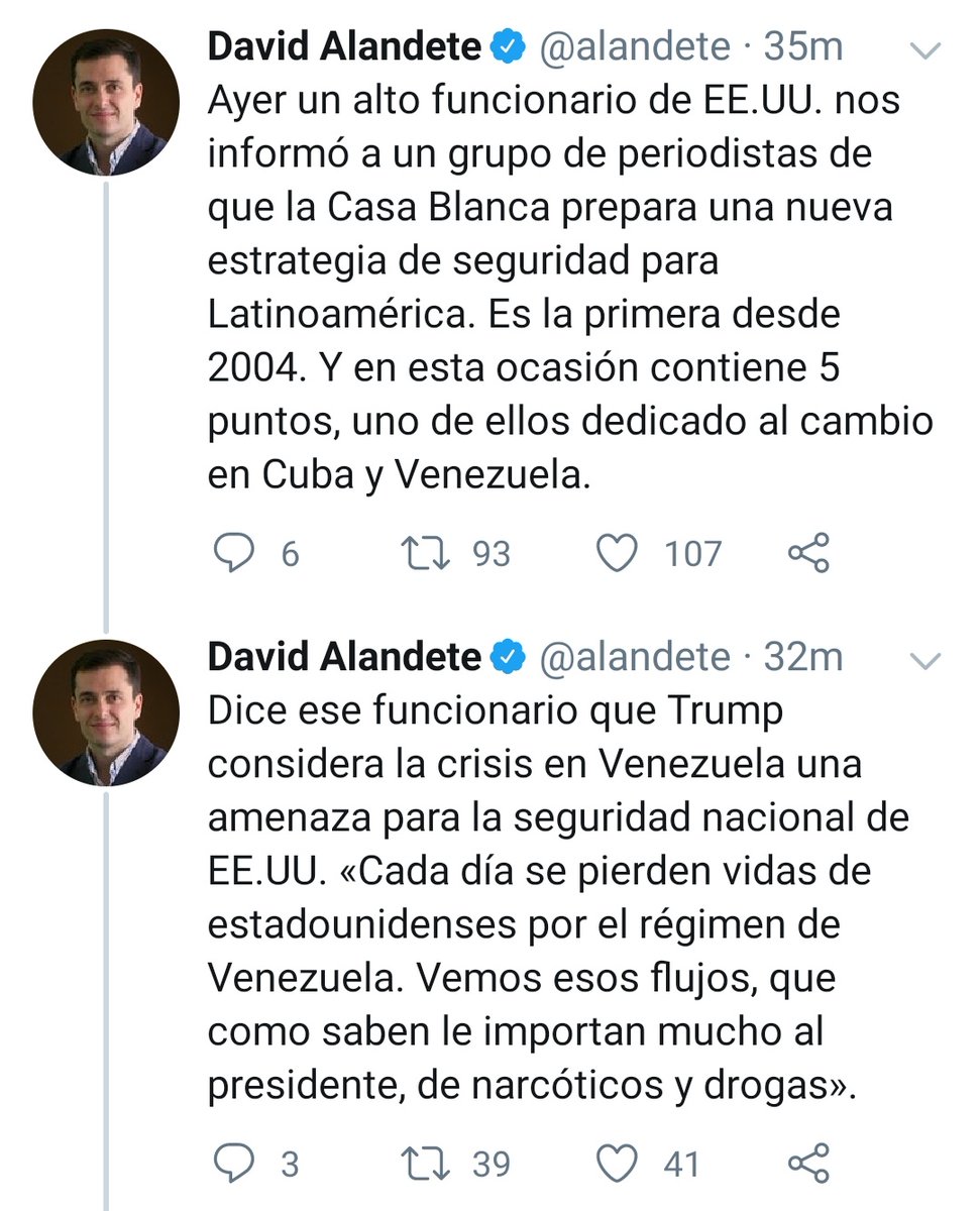 Pro russiagater and US-led regime change fan says Washington to unveil a new strategy in Latin America. It includes 'change' (aka US-led regime change) in  #Cuba,  #Venezuela. Why Venezuela? US lives are lost daily because the 'Venezuelan regime'.