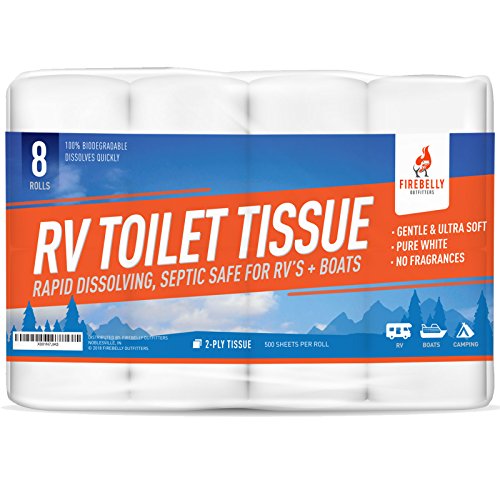 TheAverageDan's tweet photo. Firebelly Outfitters RV Toilet Paper, Septic Tank Safe - 8 Rolls, 2-Ply 500 Sheets - Fast Dissolve Bath Tissue for Camping, Marine, RV Holding Tanks, Reduces Camper Sewer System Clogs, Biodegradable https://t.co/taMfdChaXn (via Amazon) https://t.co/LPSh8M5sLu