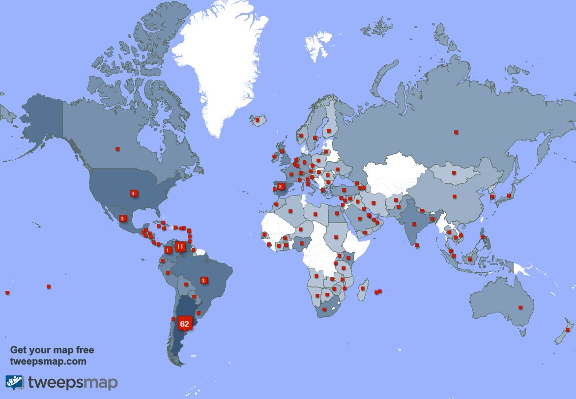 Tengo 63 nuevos seguidores, desde Argentina, Filipinas, y más durante la última semana tweepsmap.com/!VictorKarasik