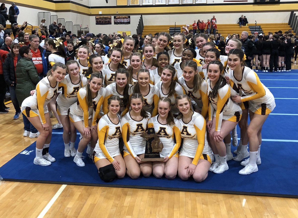 AHSHighlanders's tweet photo. Congrats to our District Champion Cheer team!!!!  Way to go girls!!!  Regionals next Saturday!! @adams_cheer https://t.co/vDINkPFWYb
