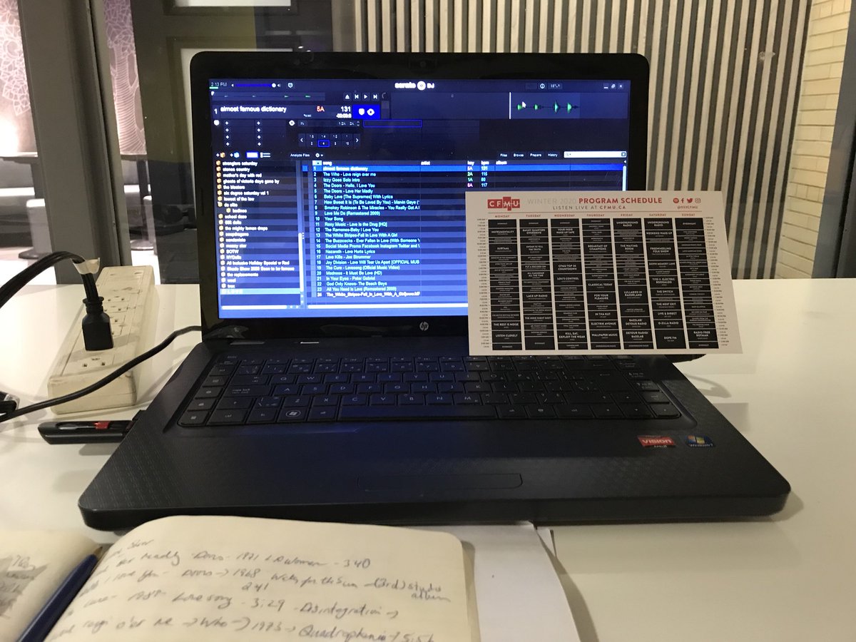 Almost_Radio's tweet photo. @Almost_Radio #gooddamnmusic #livetoair from the world hq @933CFMU 2:30-3:30pm today
45 min away #HamONT
@HamOntMusic #cfmu_almost #soundsfromthehammer #CommunityRadio #genrediverse #showprep https://t.co/kslquZJtec