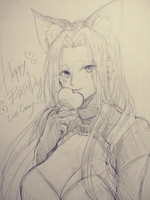 おめでとうございます😌🎉✨
ルイスお嬢のしれっと毒舌なところ好きです…えっちなお洋服も実はとっても好きだったりします…😇✨

にゃんにゃん…かわいい…(今年も素敵な一年になりますように🌸)

※もう普通に間に合わなかった上にきったなくてごめんなさい…🙏
#ルイスのコレクション #巴絵 
